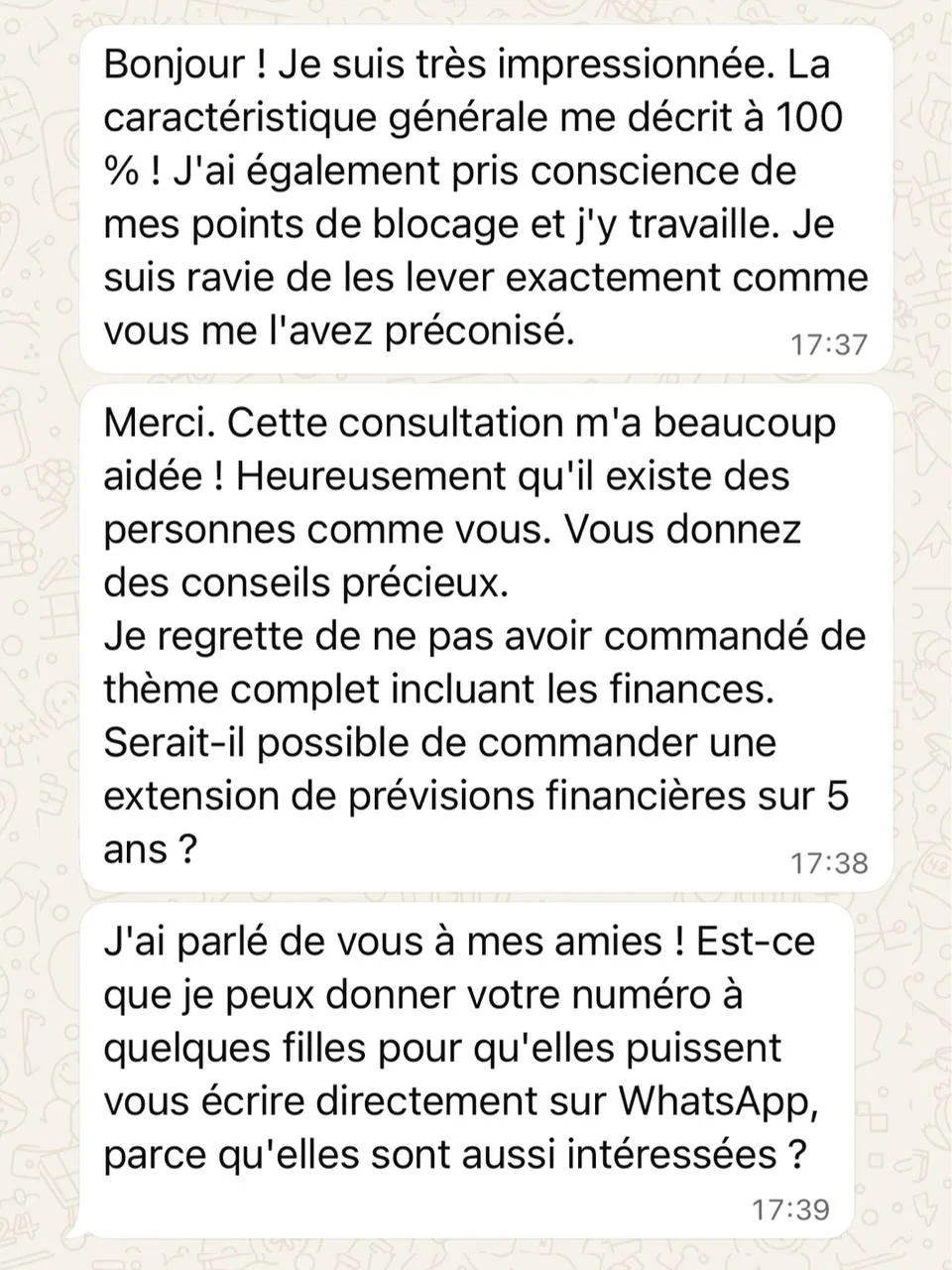 Avis d’une cliente sur la précision de son thème astral