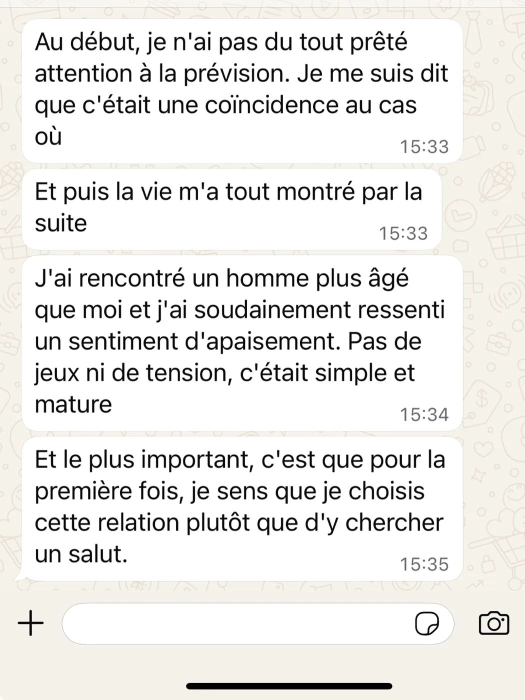 Avis d’une cliente sur une rencontre apaisante